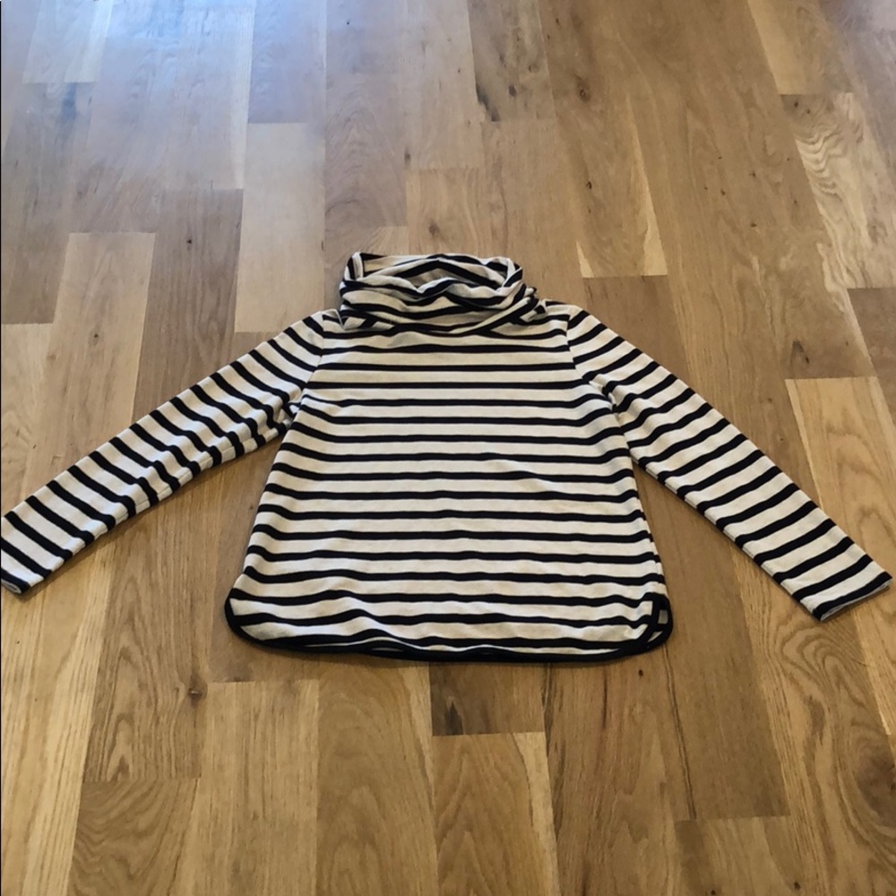 Striped Funnel Neck Top